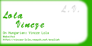lola vincze business card